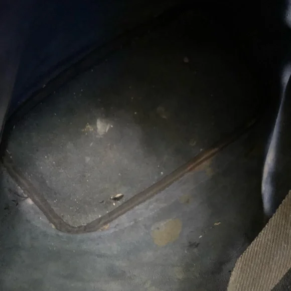 Dooney & Bourke Dark Blue and Brown Leather Draw String Bag - Picture 6 of 13